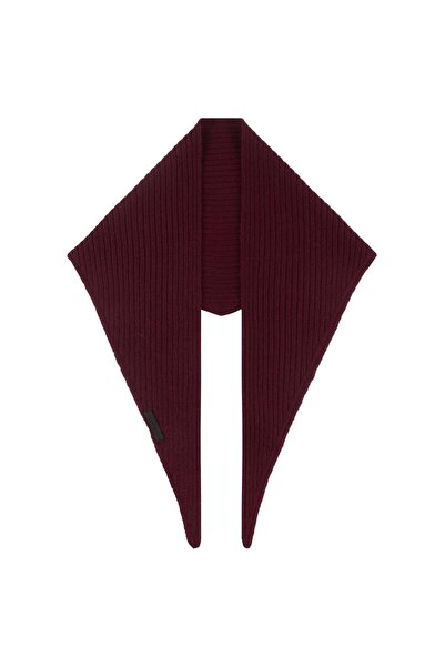Silk and Cashmere Bordo Norway Saf Kaşmir Ribanalı Mini Atkı