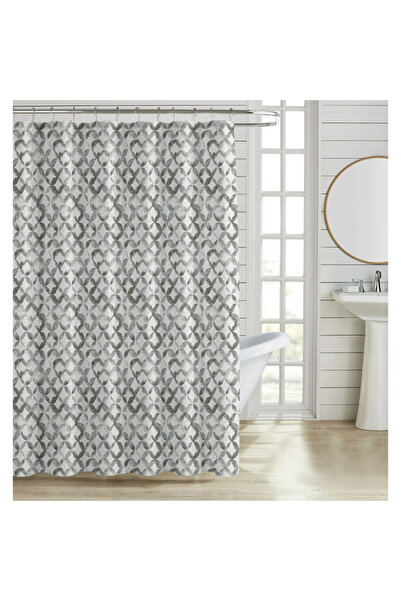 OEM ΚΟΥΡΤΙΝΑ ΜΠΑΝΙΟΥ ΠΟΛΥΕΣΤΕΡ 180x200εκ. 90γρ./τ.μ. ΜΕ 12 ΚΡΙΚΑΚΙΑ ΓΕΩΜΕΤΡΙΚ...