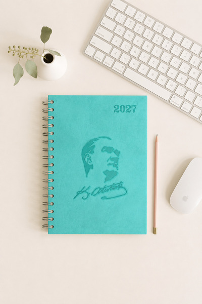 Lizy Ataturk 2027 Daily Agenda – 17X24 Cm, Thermo Leather Cover