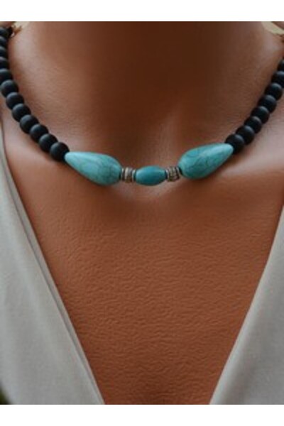 Stoneage Turquoise Matte Onyx Necklace-