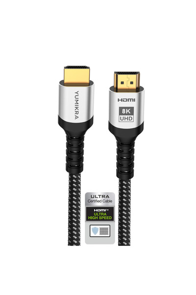 YUMIKRA HDMI 2.1 Kablo, 8K@60Hz, 4K@240Hz, 48 Gbit/s, HDMI Sertifikalı, Alümi...