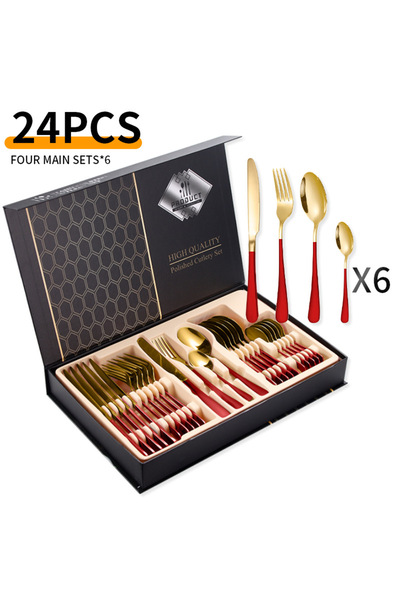 Generic Brand Σετ μαχαιροπίρουνων 24 τεμαχίων από ανοξείδωτο ατσάλι, για 6 άτ...
