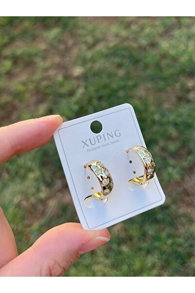 ATELİER GİZEM Xuping kararmaz gold çelik küpe