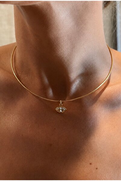 Lavian Accessories Choker Göz Detaylı Markiz Kolye