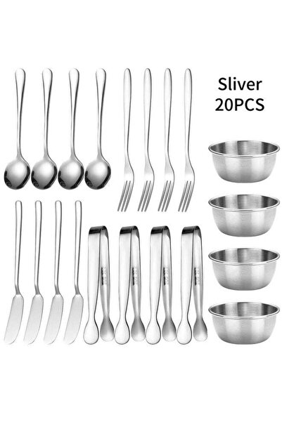 Generic 20PCS Cutlery SetStainless Steel Cutlery Set with Coffee Spoons Desse...
