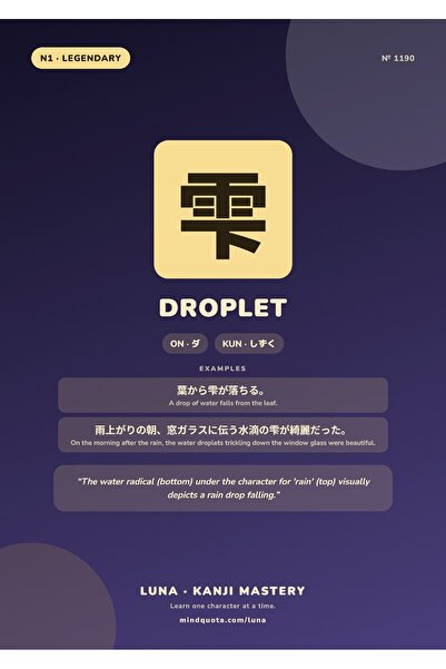 OEM Poster Kanji Picatura de ploaie, Caligrafie Japoneza Arta Zen, Carton 250...