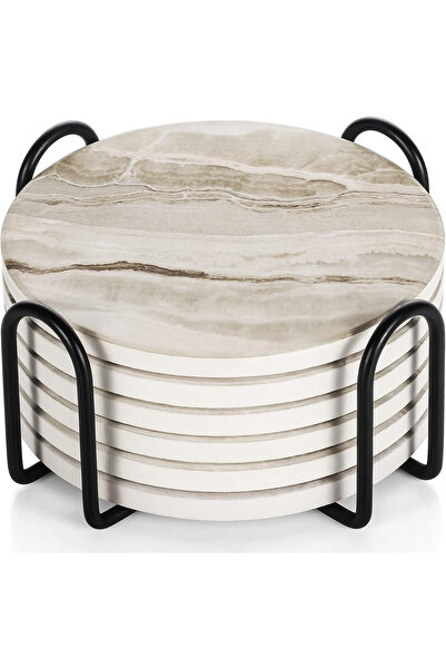 Generic Brand Set 6 suporturi pentru pahare,cu suport,ceramică,pentru decorul...
