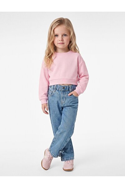 Koton Loose Fit Cotton Denim Trousers with Bow Detail