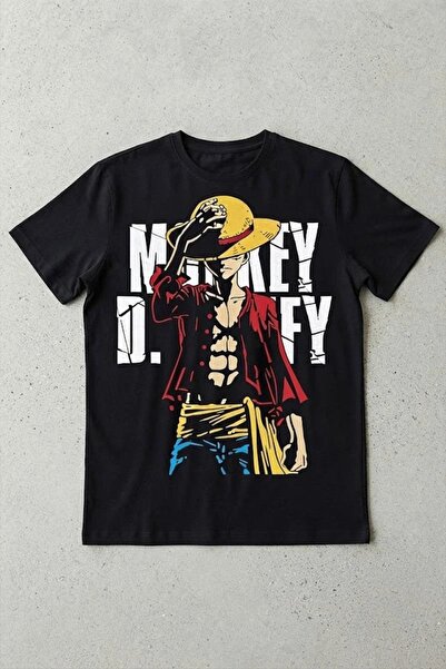 Karakedi Crna anime majica One Piece Monkey D. Luffy Y2K unisex