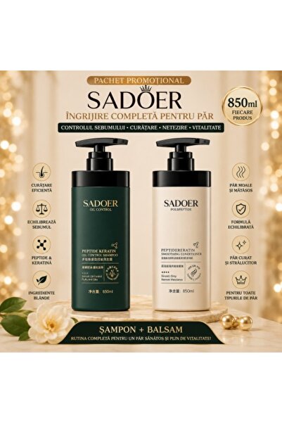 SADOER Șampon pentru controlul sebumului cu peptide și cheratină 850 ml – Pen...