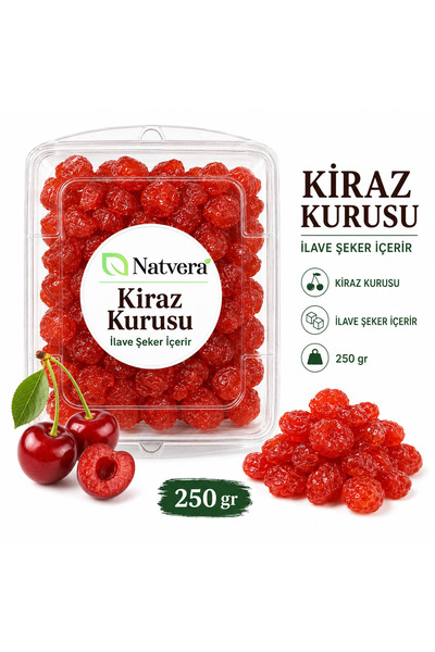 Genel Markalar Natvera Kiraz Kurusu 250 Gr – Şeker İlaveli Kurutulmuş Kiraz