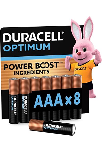 Duracell Yayınları بطاريات دوراسيل أوبتيموم AAA، عبوة من 8 قطع، للأجهزة عالية...