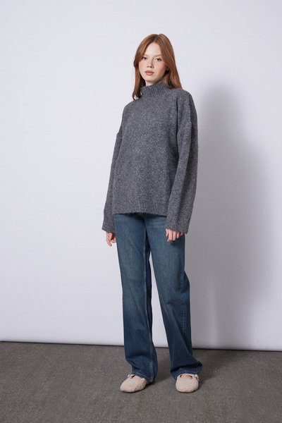Nisan Half Fisherman Knitwear Sweater Anthracite