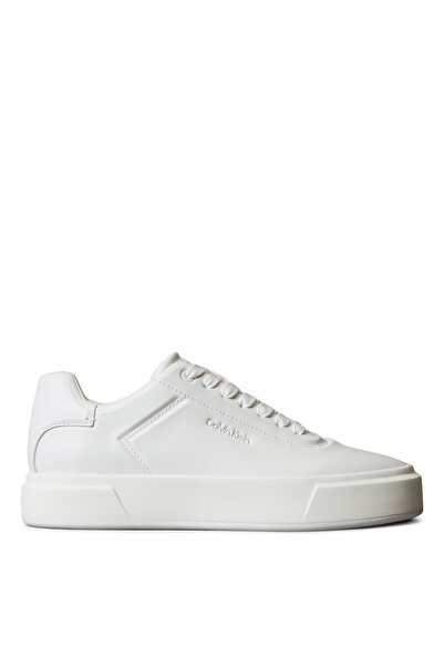 Calvin Klein White Women's Leather Sneakers BASKET CUPSOLE LACEUP