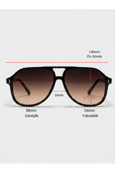 funeyes Damla Model Black Frame Soft Glass Sunglasses Large Size 58 Ekartman