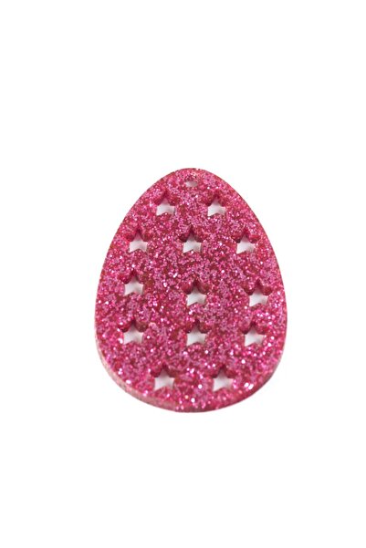 NO BRAND Αυγό με αστέρια διάτρητο Glitter plexiglass κρεμαστό 54x40m - %cf%81...