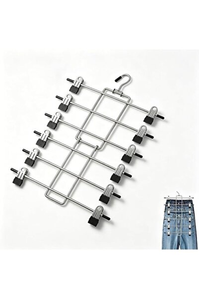 Duomama 6-Tier Space Saving Hanger with Clips- Multi-Layer Closet Organizer f...
