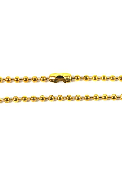 NO BRAND Αλυσίδα μπίλια ατσάλι με κούμπωμα 2.4mm μήκος 60cm - Χρυσό