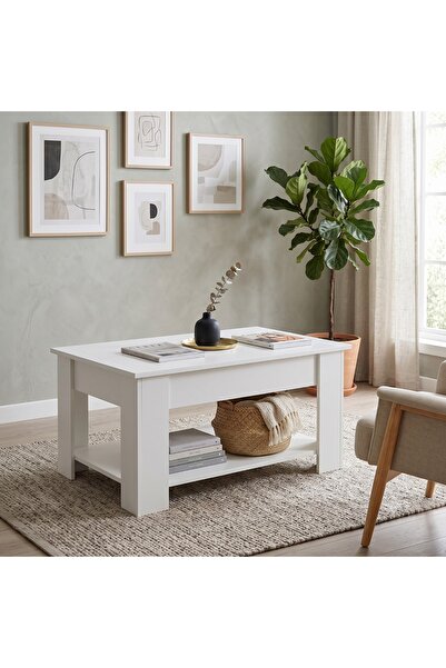 N.zone Modern Coffee Table Centre Table Adjustable Lift Top Tabletop with Hid...