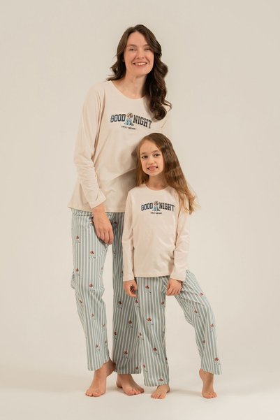Arnetta Anne&Kız Uzun Kol Baskılı Pijama Takımı(Anne ve Çocuk Ayrı Ayrı Fiyat...