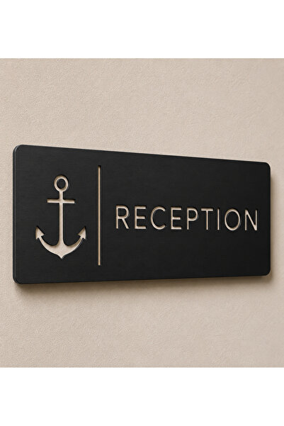 NO BRAND Πινακίδα Reception με λογότυπο της επιλογής σας διάτρητο παραλληλόγρ...