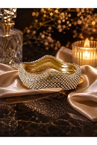 Liacharm Gold Wavy Stone Cuff Bracelet - Evening Dress Zircon Stone Luxury Br...