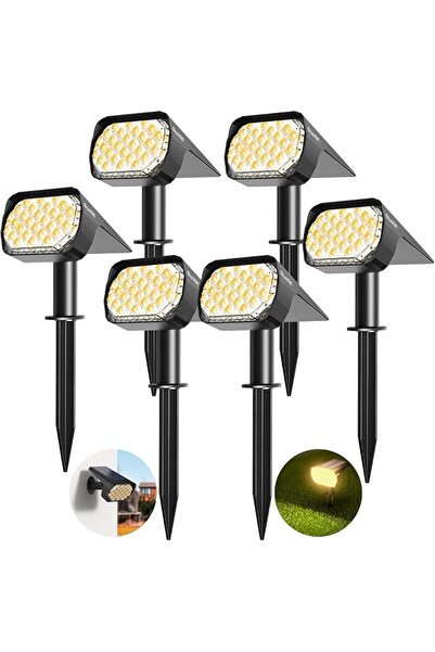 Quntis 6 Pack Solar Spot Lights Outdoor, Solar Garden Spotlights IP65 Waterpr...