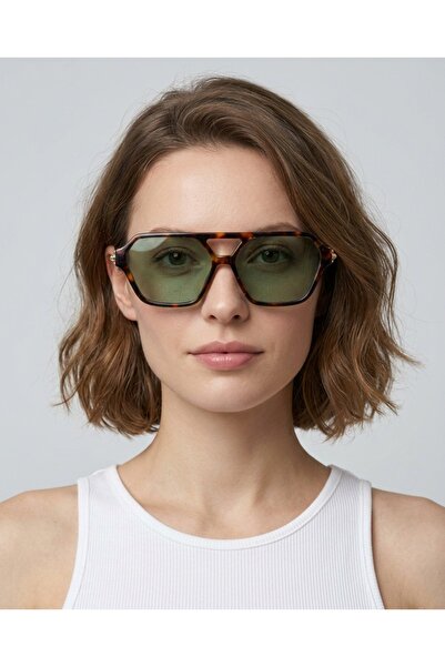 funeyes Sorella Gold Accessory Leopard Patterned Glass Retro Sunglasses