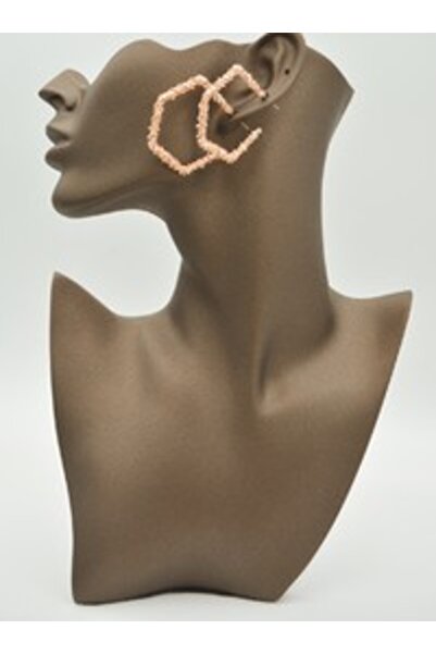Stoneage Rose plated large hexagon earrings - rose -