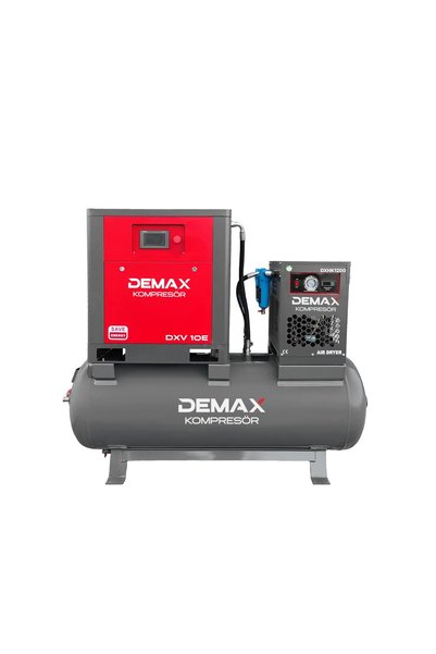DEMAX KOMPRESÖR 10 Hp 500 Lt Depo Üstü İnvertörlü Vidalı Hava Kompresörü