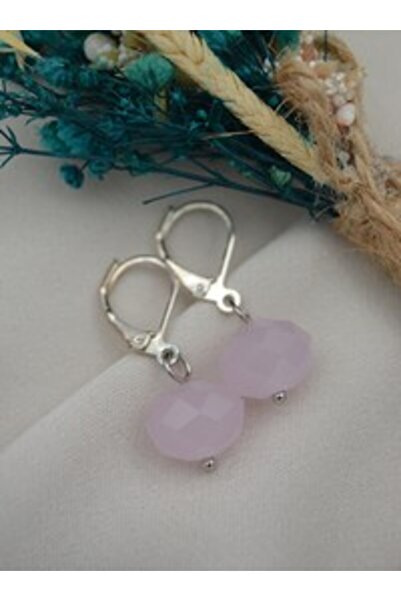 Stoneage Rondela Cut Czech Crystal Stone Earrings - Silver Color -