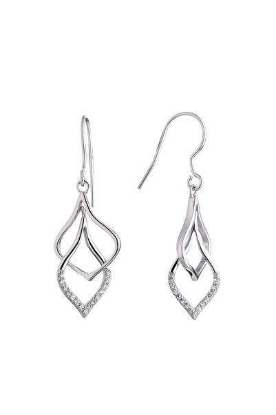 Peach Jewelry Σκουλαρίκια Laura Ασημένια 925 Ρόδιο Μίνιμαλ Με Ζιργκόν