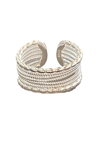 Peach Jewelry Δαχτυλίδι Ιζαμπέλα Ασήμι 925 Επιροδιωμένο Πλεγμένο Γραμμικό