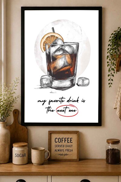 dudekohome Kokteyl Poster Çerçeveli Tablo Modern Bar Mutfak Duvar Dekoru DDK1146