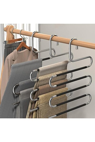 Goodern Pants Hangers,3 PCS Space Saving Trouser Organizer,Stainless Steel Mu...