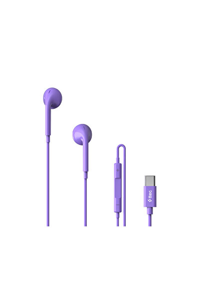 Ttec Rio Fit USB-C Stereo Mikrofonlu Kulakiçi Kablolu Kulaklık Mor