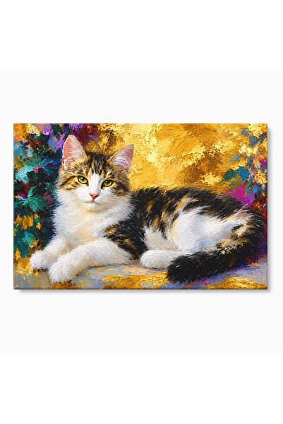 Luxcanva Tablou Canvas Pisica Eleganta 120x80 cm pe Sasiu Lemn Pisica Animale...
