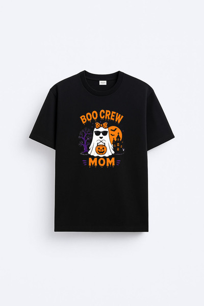 cesita Halloween Halloween Mom Printed Black T-Shirt T-Shirt