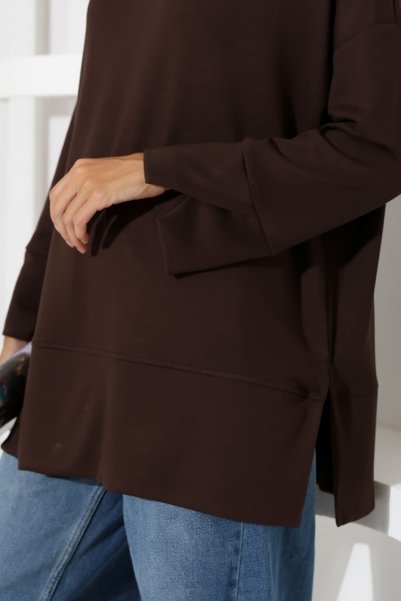 Sabr Women's Modal Oversize Long Tunic with Slit Detail