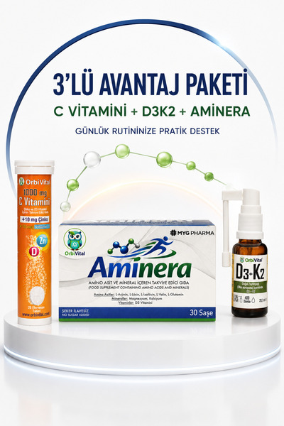 OrbiVital Avantaj Paket C Vitamini + D3K2 + Aminera