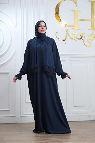ghina hijab شرشف صلاة غنى حجاب فرسان مربعات - كحلي