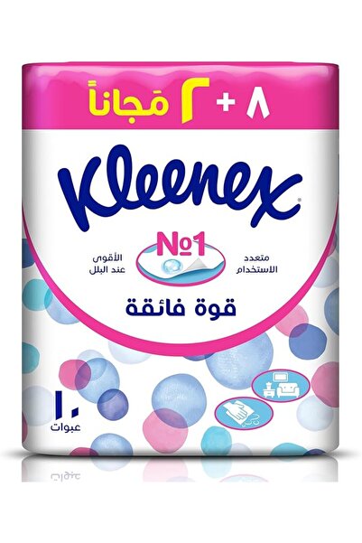 Kleenex مناديل وجه نايلون فائقة القوة ثنائية الطبقات، عبوة تحتوي على 10 × 124...