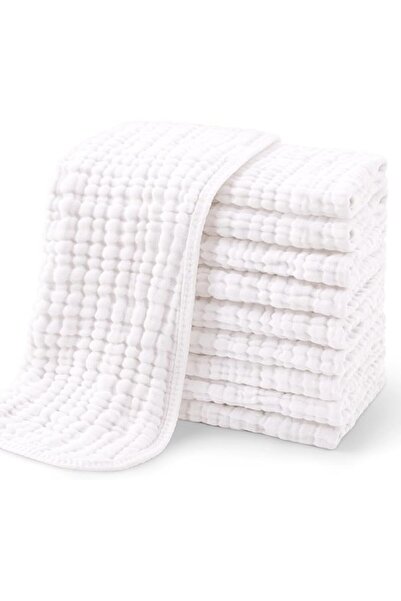 YOOFOSS Muslin Baby Washcloths 100% Cotton Face Towels 10 Pack Wash Cloths fo...