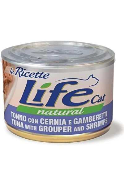 Life Cat تونة مع سمك الجروبر والروبيان 150 جرام