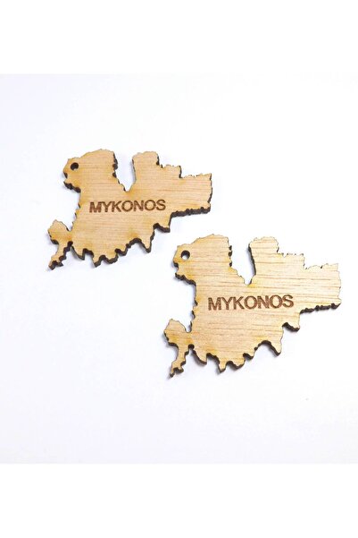 NO BRAND Mykonos κρεμαστό ξύλινο 33x42mm/10 τμχ