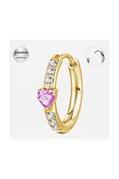 Funny Party Shop Επιχρυσωμένα δαχτυλίδια piercing από τιτάνιο με κρύσταλλα ζι...