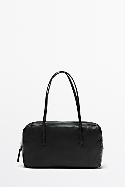 Massimo Dutti Napa deri mini silindir çanta