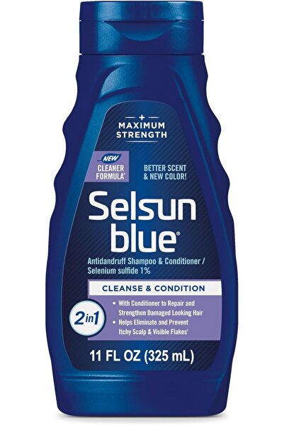 Selsun Blue شامبو وبلسم 2 في 1 مضاد للقشرة، 11 أونصة سائلة. أونصة، علاج 2 في ...