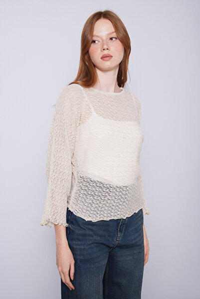 Nisan Firfirli Knitwear Bluz Taş