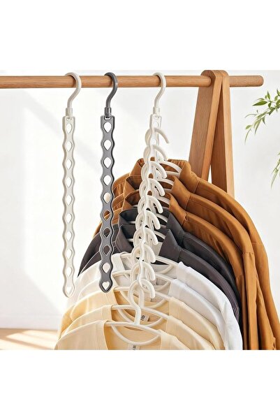 KASTWAVE 2 Pcs Space Saving Wardrobe Organizer Hangers, Multi-functional Vert...